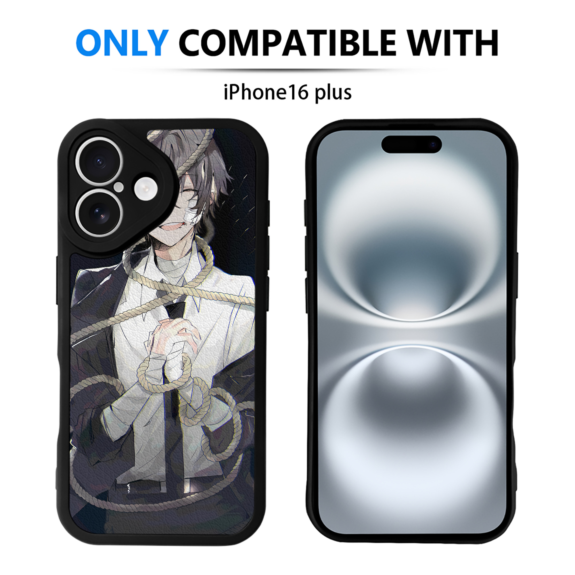 （画像用） 文豪ストレイドッグス Bungo Stray Dogs 【iPhone 16シリーズ対応】シリコンスマホケース（レザー調） 材質：シリコン